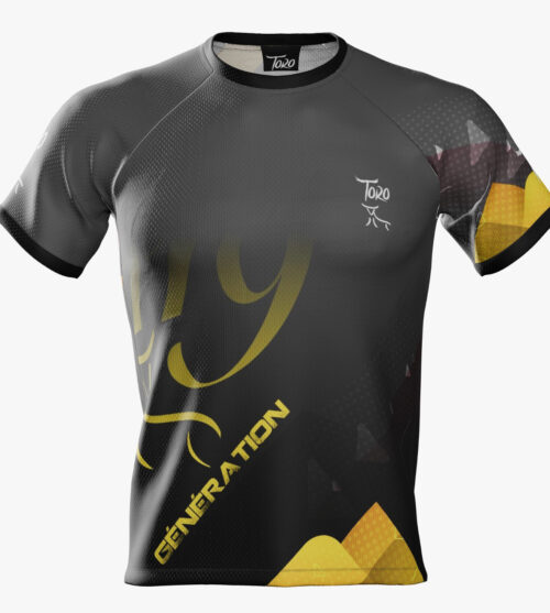 Tee-Shirt "génération 119" décor jaune sur gris