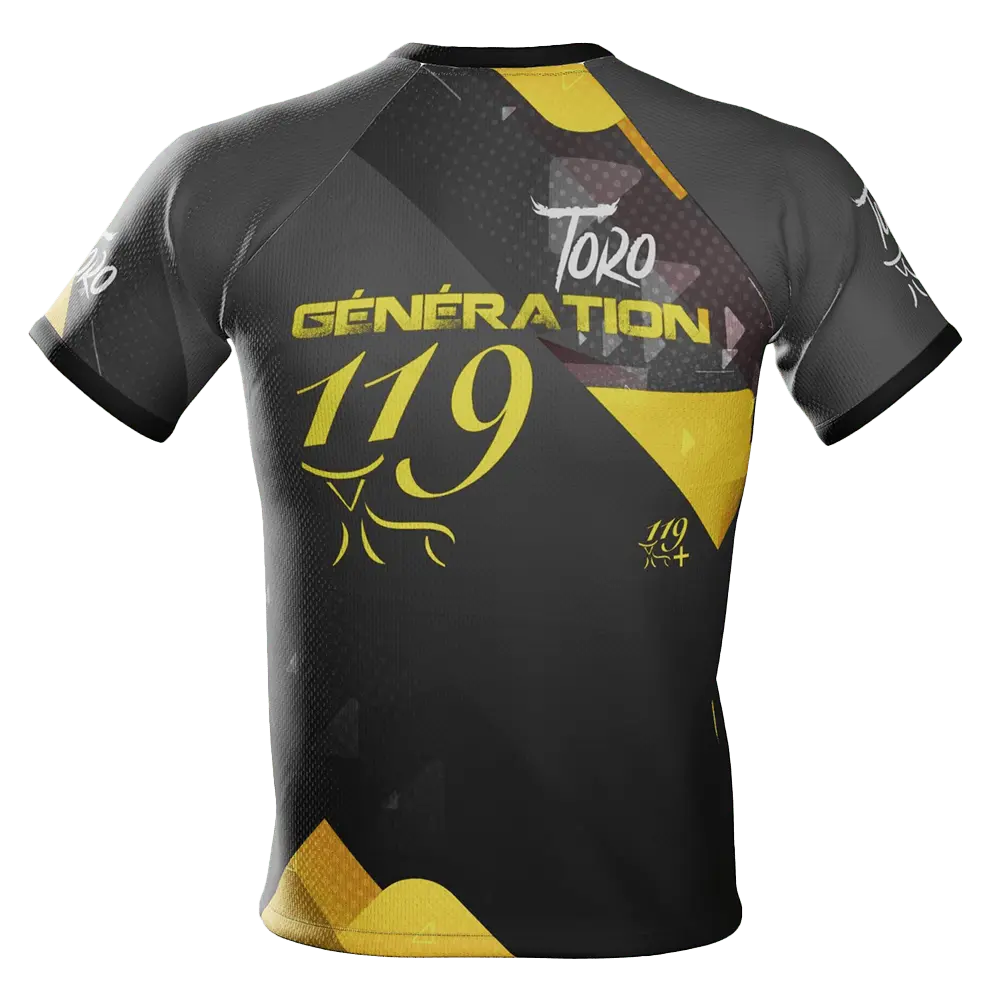 Tee-Shirt "génération 119" décor jaune sur gris - Imagen 2
