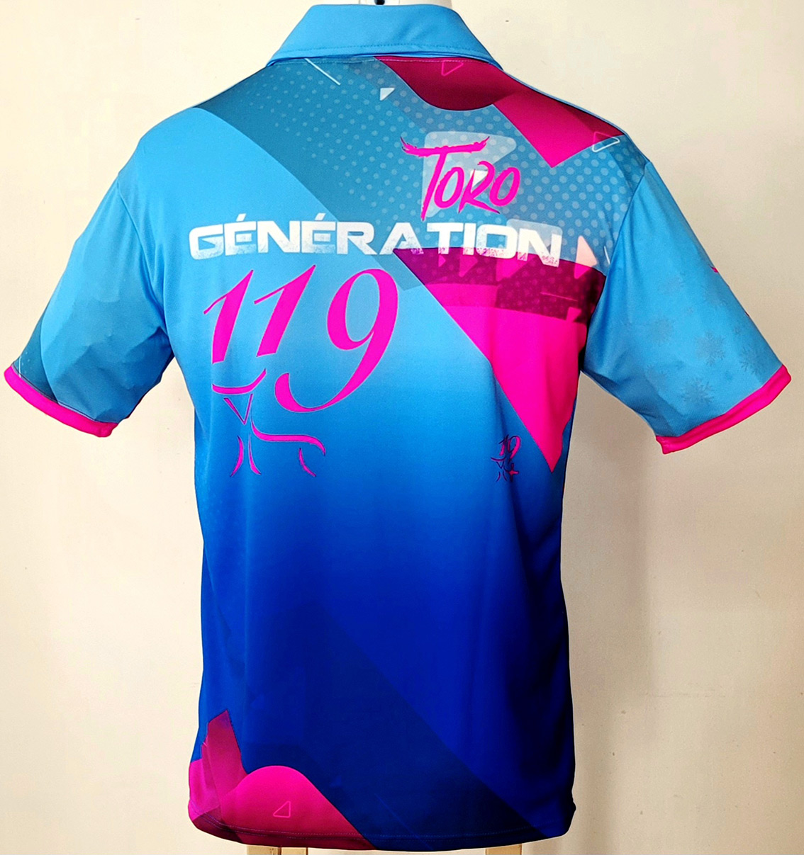 Polo Full Print "génération 119" bleu - Imagen 3