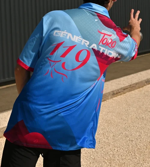 Polo Full Print "génération 119" bleu