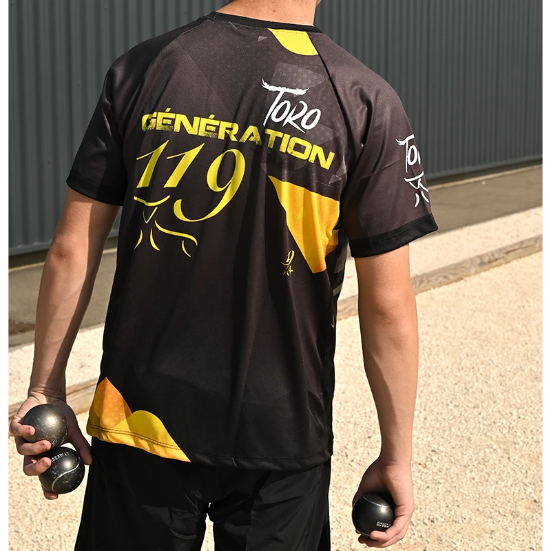 Tee-Shirt "génération 119" décor jaune sur gris - Imagen 4