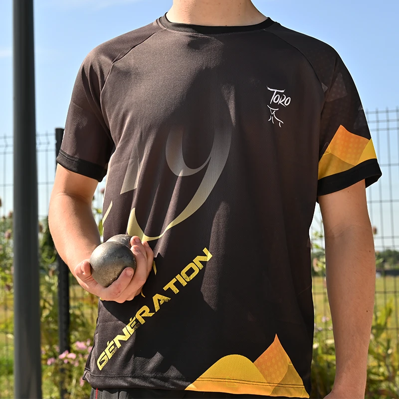 Tee-Shirt "génération 119" décor jaune sur gris - Imagen 3